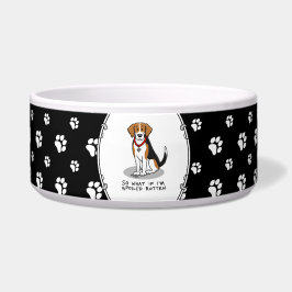 Tigela Beagle Estragado Podre (tri color 3) Cachorro Engr