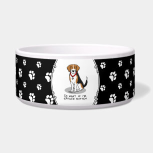 Tigela Beagle Estragado Podre (tri color 3) Cachorro Engr
