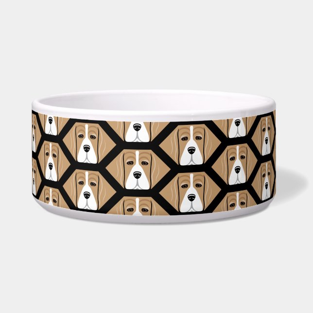 Tigela Beagle Honeycomb Pattern Dog Dish (Esquerda)