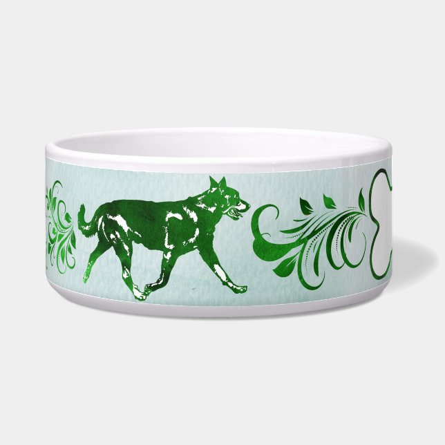 Tigela Beauceron tonificado verde Gaiting adiciona um (Esquerda)
