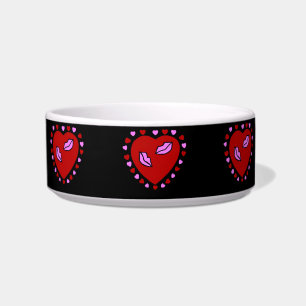 Tigela Beijos Cardíacos Adoráveis Pet Bowl