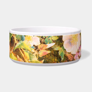 Tigela belas petúnias vintage flores pintura floral