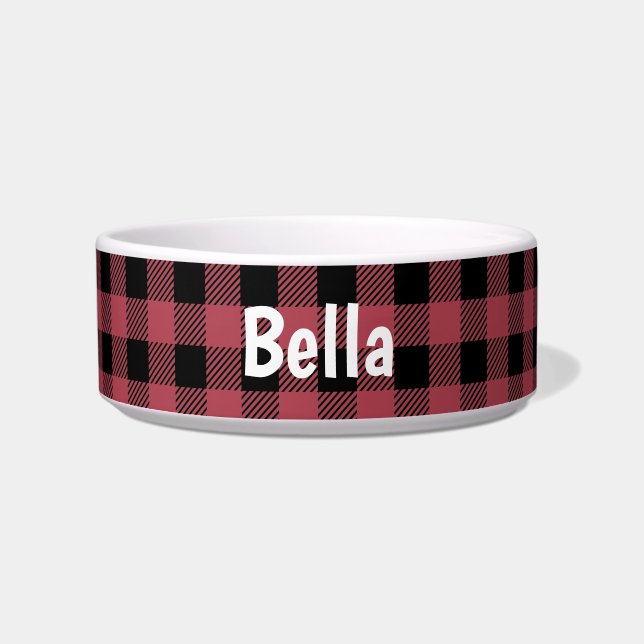 Tigela Bella Buffalo Xadrez Pet Feeding Bowl (Frente)