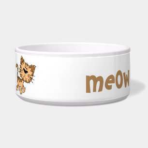 Tigela Belo e Feliz Gatinho Marrom