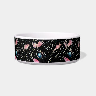 Tigela Belos Flores e Sujeiras PatteCerâmica Pet Bowl