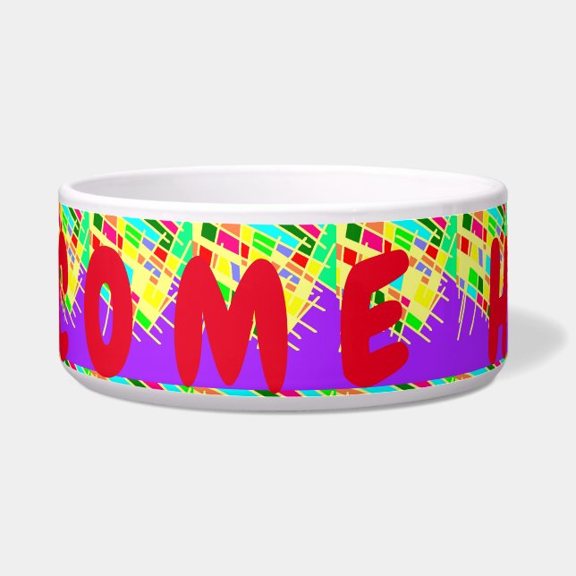 Tigela Bem-vindos a casa, brita e a mensagem (Frente)