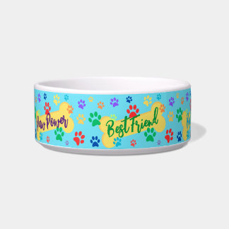 Tigela Best Friend Customizable Paws & Bones Dog Bowl