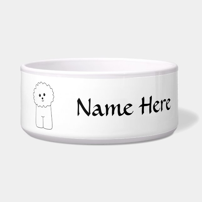 Tigela Bichon Frise, cão bonito (Frente)