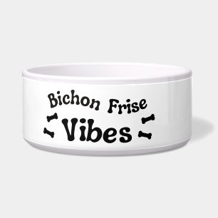 Tigela Bichon Frise Vibes Cerâmica Dog Bowl