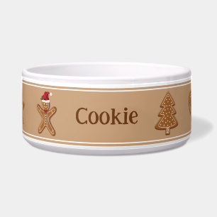 Tigela Biscoitos De Natal Com Pão De Marrom Com Nome