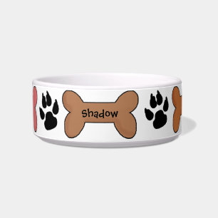 Tigela Biscoitos e bacia personalizados do cão dos ossos
