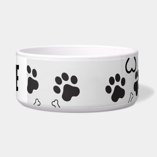 Tigela Black and white Footprint pet (Frente)