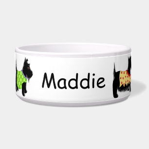 Tigela Black Scottie Terrier Dogs Name Personalizado