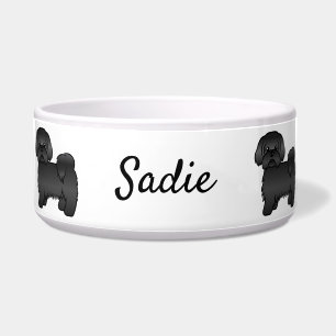 Tigela Black Shih Tzu Cute Cartoon Dog & Name