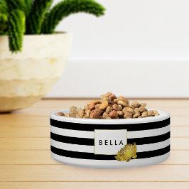 Tigela Black Strike e Peony Personalizado Pet Bowl Dourad