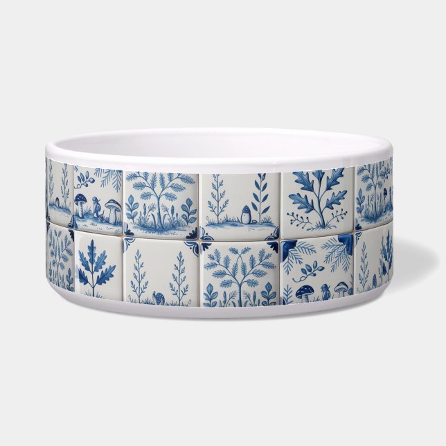 Tigela Blue and white woodland tile cat or dog bowl (Frente)