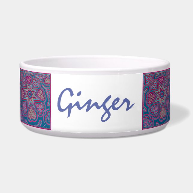 Tigela Blue Folk Art Heart Bowl (Frente)