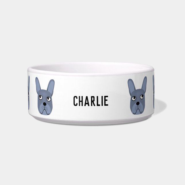 Tigela Blue French Bulldog Name Bowl (Frente)