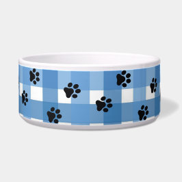 Tigela Blue Gingham Pet Bowl, Chic e Elegante