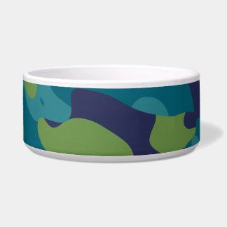 Tigela Blue Green and Teal Camo Abstract