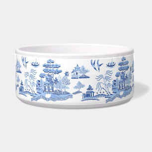 Tigela Blue Willow Chinoiserie Cerâmica Pet Bowl