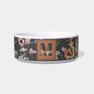 Tigela Boho Floral Monogramado Moderno para Pet