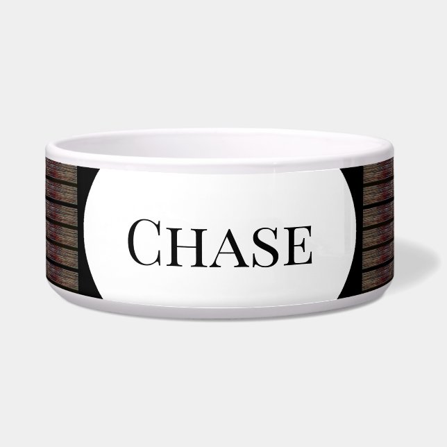 Tigela Boia de Comida de Cachorro com Padrão Preto - HAMb (Frente)