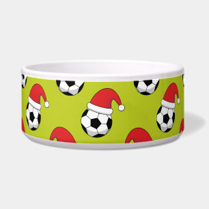 Tigela Bola de Futebol de Natal com padrão de chapéu de P