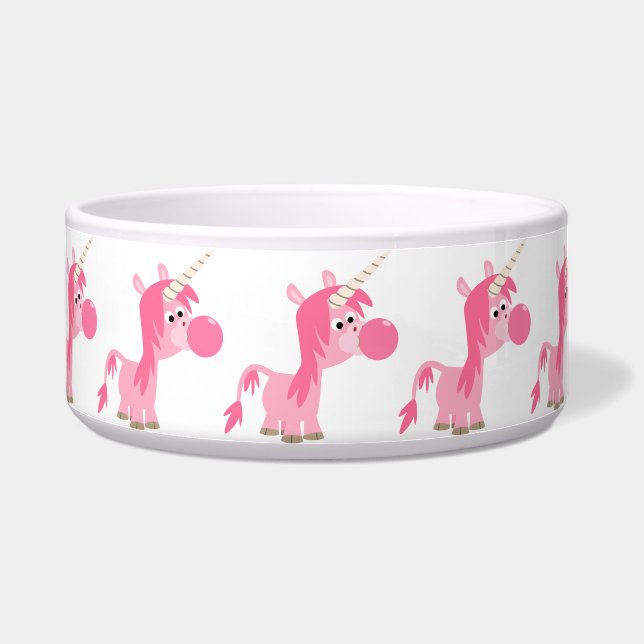 Tigela Bolha de Cartoon Bonita Goma Unicorn Pet Bowl (Esquerda)