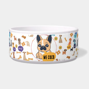 Tigela Boliche de Cachorro Francês Personalizado - Design