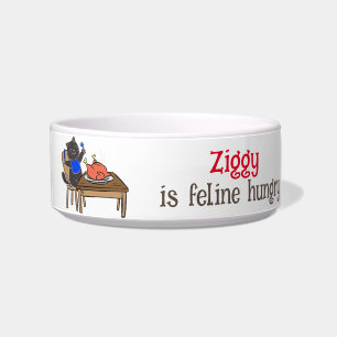 Tigela Boliche de Gato Engraçado, Personalizável para o s