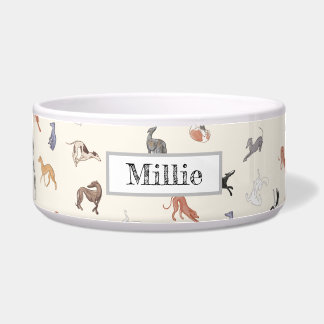 Tigela Boliche de Porco de Whippet, italiano personalizáv