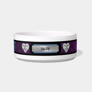 Tigela Boliche Real Roxo Personalizado Elegante c/Coração