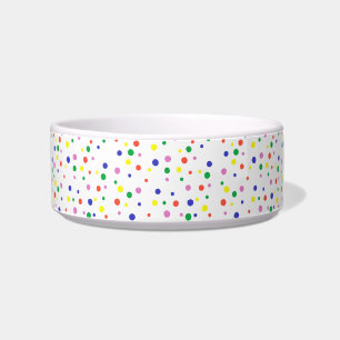 Tigela Bolinhas Amarelas Vermelhas Coloridas Pet Bowl