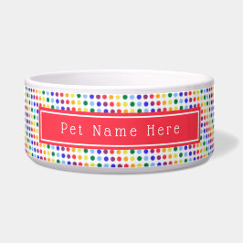 Tigela Bolinhas Bright Red Rainbow Personalizadas