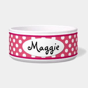 Tigela Bolinhas cor-de-rosa bacia cerâmica personalizada