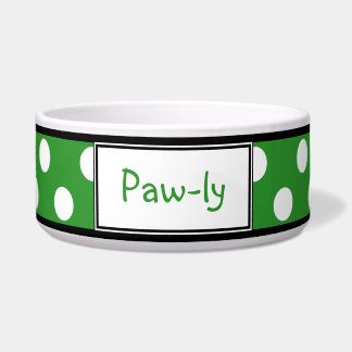 Tigela Bolinhas Green Personalized Dog Bowl