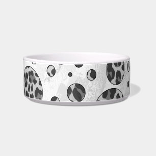 Tigela Bolinhas Leopardo Preto e Branco
