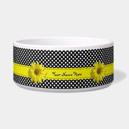 Tigela Bolinhas preto e branco da margarida amarela