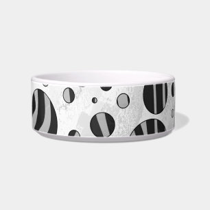 Tigela Bolinhas zebra Cinza preta e clara