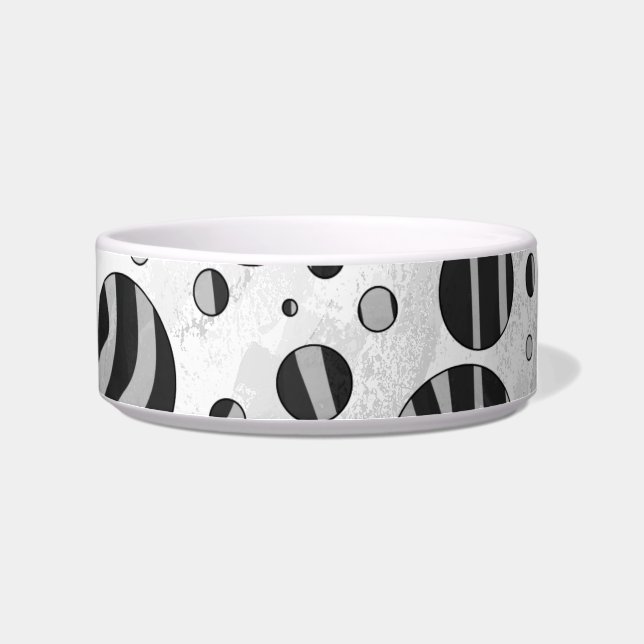 Tigela Bolinhas zebra Cinza preta e clara (Direita)