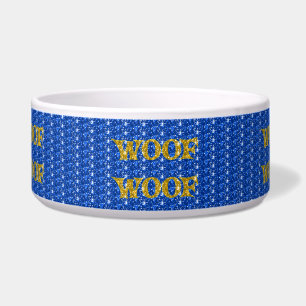 Tigela Bolsa de Cachorro Azul Banda Brilhante Dourada Bri