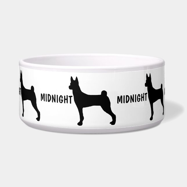 Tigela Bolsa de Cachorro Basenji Personalizada (Frente)