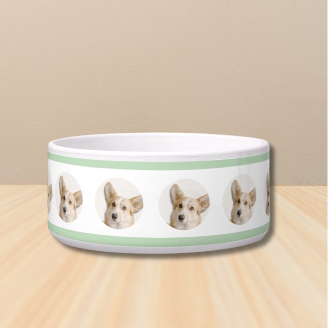 Tigela Bolsa de Cachorro de Fotos - Personalizada Feita c (Dog Bowl Portrait Photo Gift)