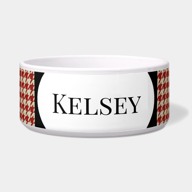 Tigela Bolsa de Comida de Cachorro w Houndstooth - HAMbWG (Frente)