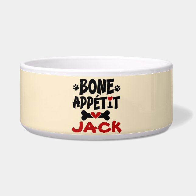 Tigela Bon Appetit para Cachorro com Nome (Frente)