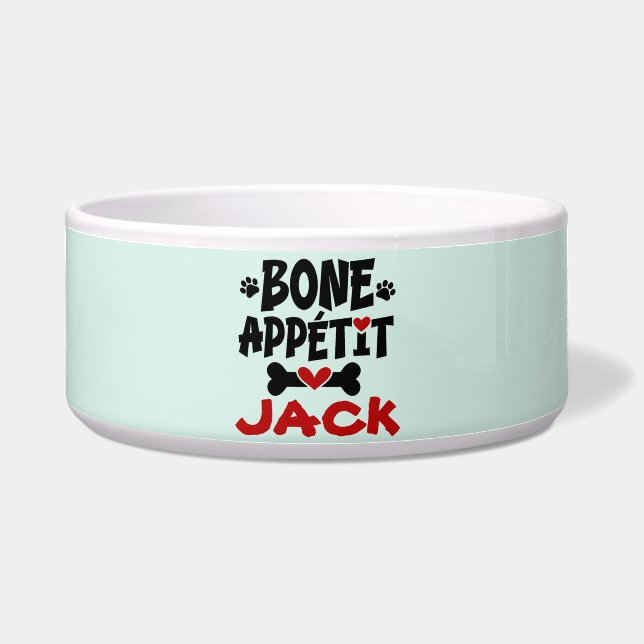 Tigela Bon Appetit para Cachorro com Nome (Frente)