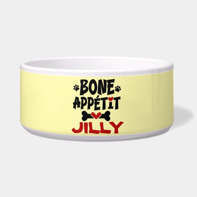Tigela Bon Appetit para Cachorro com Nome (Frente)