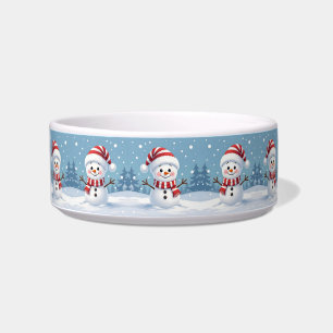 Tigela Boneco de neve fofo com cachecol e chapéu