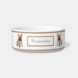 Tigela Bonita Branca de Bulldog Francês Pet Personalizado